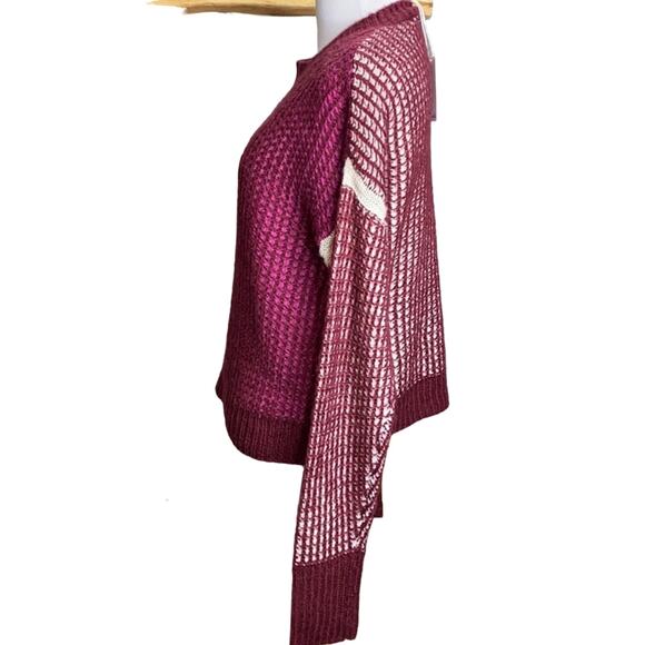 Splendid Waffle Knit Crop Sweater Oversized XS NWT - Picture 3 of 7